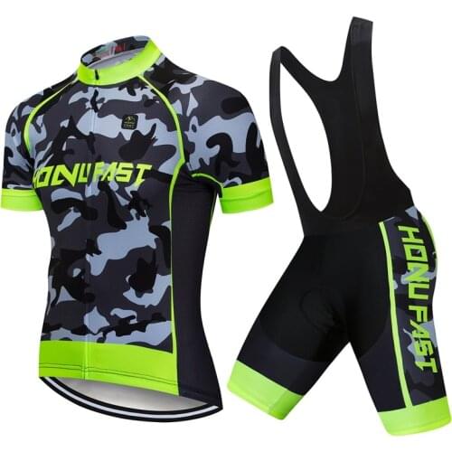 2021 Honu Fast Team summer cycling Jersey set Bicycle Clothing Breathable Men Short Sleeve shirt Bike Bib shorts