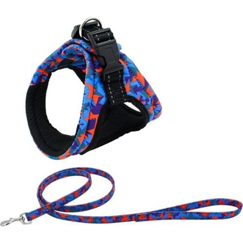 Collar & Leash Set Small Medium Dogs Lightweight Vest Polyester Harness With Leash Reflective Set Pet Supplies
