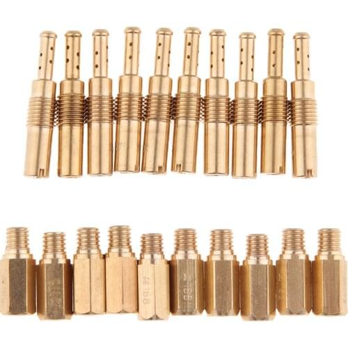 20 Pcs Solid Carburetor Main/Slow Pilot Jet Needle Set For PWK PE Keihin OKO CVK Carb Copper