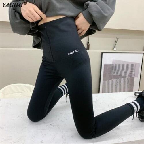 YAGIMI High Waist Womens Leggings with Zipper Fitness Push Up Sport Leggings Women Yoga Pants Shape The Peach Buttocks