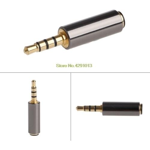 Mini 3.5mm Stereo Male 4 Pole Plug To 3.5mm Female Jack Audio Connector Adapter Drop Shipping Support