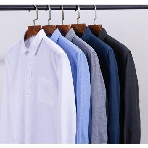 Mens Business Letter Printed Long-sleeved Shirt Casual Professional Tooling Bank Formal Business Top Men Shirt Dad Work Clothes