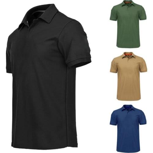 Men Summer Casual Turn Down Collar Short Sleeve Armband Buttons T-shirt Top T-shirt for Male Solid Color Pullover Top T shirt