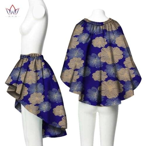 Fashion Private Custom African Wax Print Wrap 100% Cotton Cape Top Clothing Accessories for Women Dashiki Print Skirt WY1527