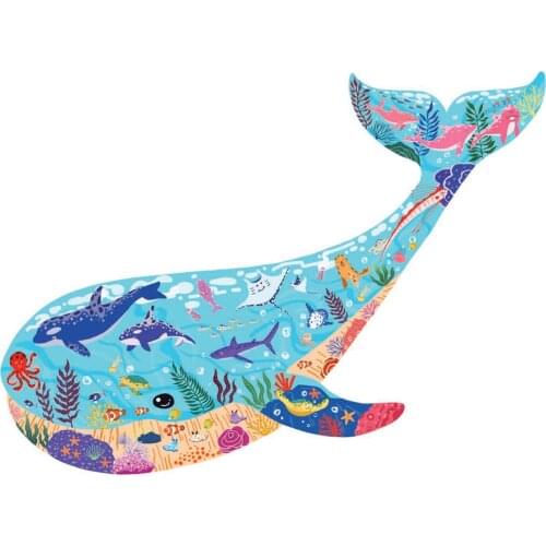 Puzzle Unique Shape Pieces Animal Shaped Gift For Adults And Kids Development Of Intelligence The Dolphins Design Puzzles 50pcs