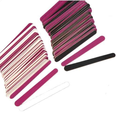100Pcs Disposable Nail Files Double-Color Buffer Sanding Files Nail File Set Tools Gel Polish Remover Pack Callus Rasp Grit
