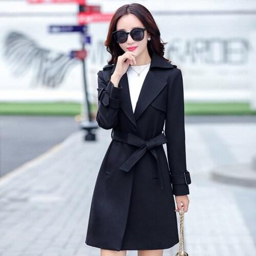 Trench Khaki Coat Para As Mulheres 2020 Womens Spring Autumn Coats Lady Tunique Longue Windbreaker Coat Plus Size WXF107