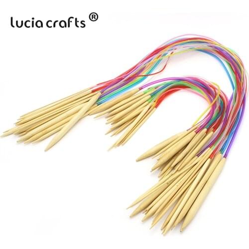 SALE 18pcs/lot 40cm/80cm Tube Carbonized Bamboo Circular Knitting Needles Crafts Sewing Tools Accessories J0101