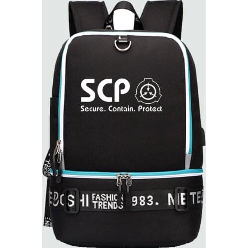 Special Containment Procedures Foundation SCP USB Charging Laptop Backpack Unisex Travel Backpack Canvas Back Pack School Bags