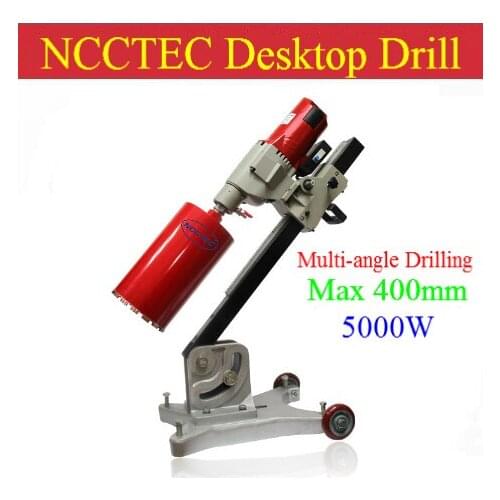 16'' 400 mm NCCTEC Multi-angle degree Diamond Core Drilling Machine | drilling holes with water | 5000w 220v 50hz or 110v 60hz