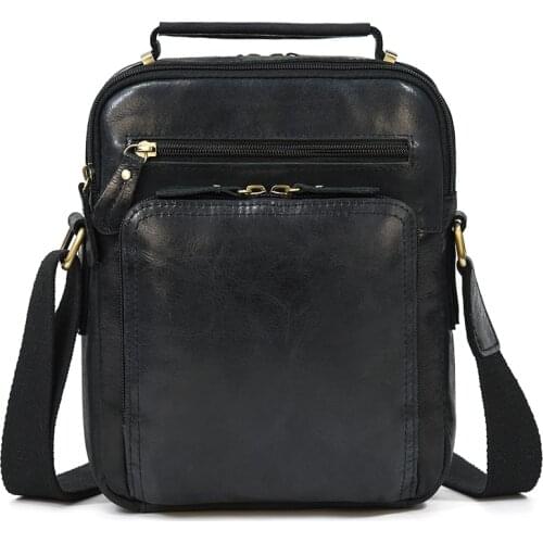 Top Layer Male Sling Bag Casual Leather Shoulder Bag for Men Male Genuine Leather Crossbody Bag Messenger Bags Outdoor