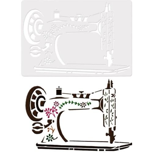 18*26 Sewing machine Layering Stencils graffiti hand copied board hollowed out photo album graphic spray painting tool