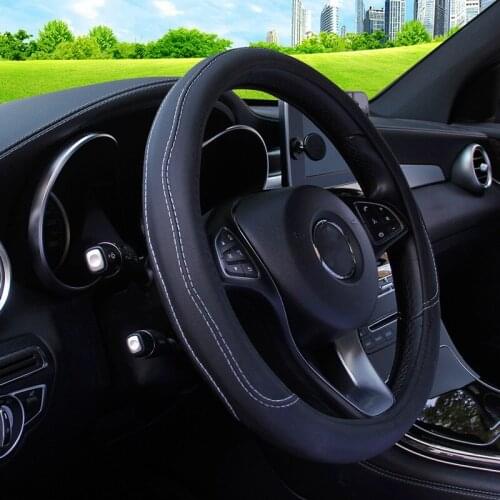 Universal O Type Car Steering Wheel Cover PU Leather Auto Steering- Wheel Cover Anti-Slip Car-styling Car Accessories