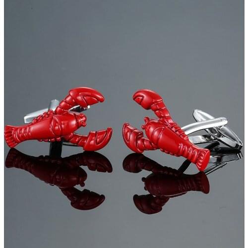 High quality mens CUFFLINKS NEW popular jewelry red lobster Cufflinks mens suits shirt buttons pin gifts