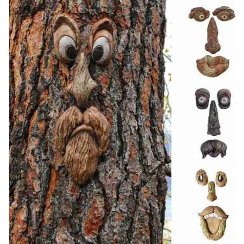 Funny old man tree hug garden voyeur yard art outdoor tree funny old man face sculpture whimsical tree face garden decoration