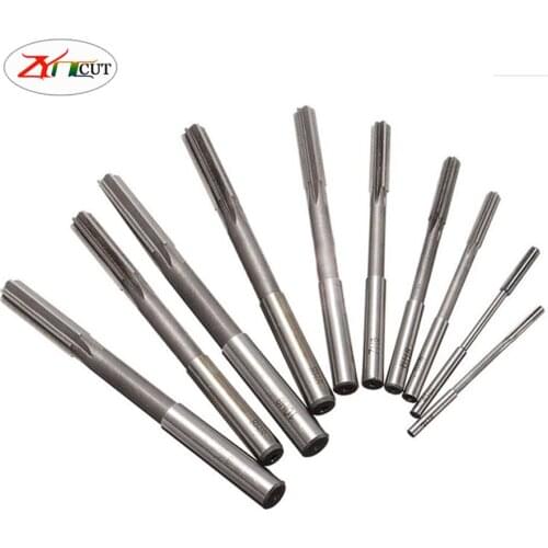 10pcs/set 3-12mm HSS Machine reamer with parallel shank H7 H8 accuracy Straight Shank Milling Chucking Reamer Machine Cutter