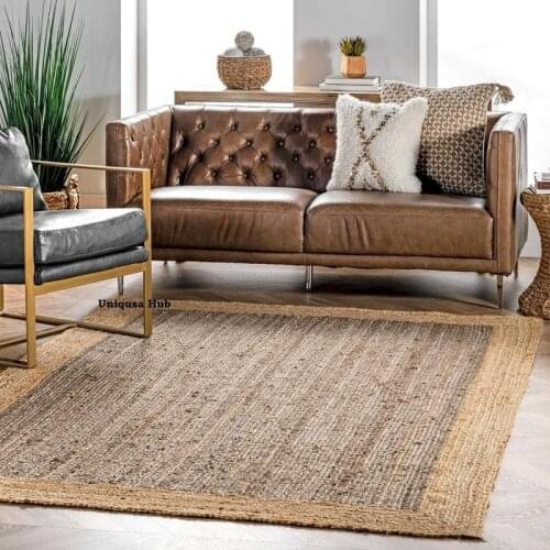 Rug 100% Natural Jute Runner Rug Braided Style Bohemian Area Rug Home Decor Rug Room Decoration for Teenager