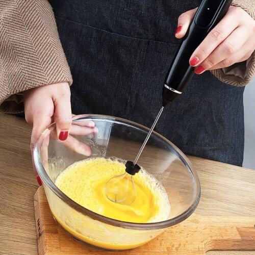 3-Speeds USB Rechargeable Egg Beater Handheld Food Blender Tools For Coffee Milk Drink Whisk Mixer Heads Eggbeater Frother