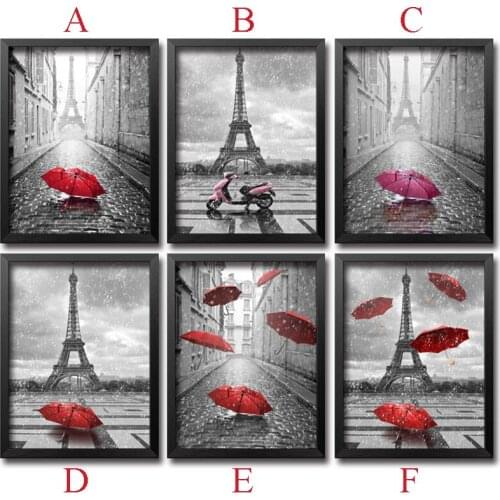 3D DIY Diamond Painting Cross Stitch Needlework Mosaic 5D Diy Diamond Embroidery Paris Red Umbrella Pattern Hobbies Crafts
