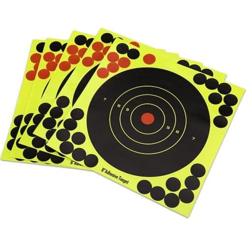 Shooting Paper Targets 8" Adhesive Target Florescent Paper 10 Pcs Targets for Gun/Rifle/Pistol/Airsoft/BB Gun/Pellet Gun