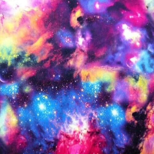 7 yard floral print new shoes waterproof 2017 free shipping print dress patchwork felt galaxy print jacket stars sky print silky