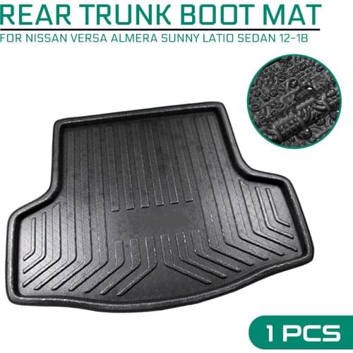 Car Floor Mat Carpet For Nissan Versa Almera Sunny Latio Sedan 2012-2018 Rear Trunk Anti-mud Cover