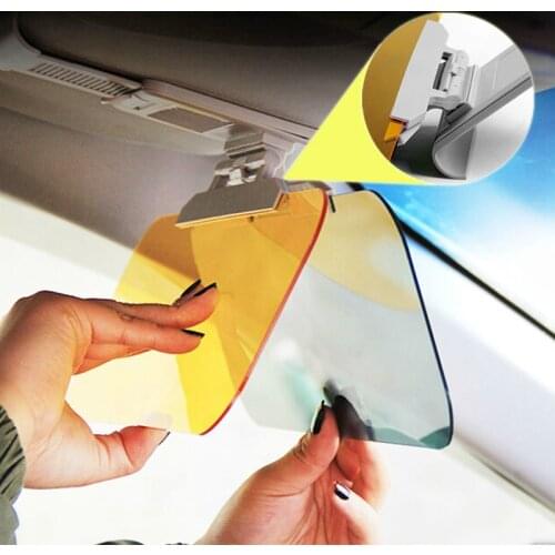 Car Sun Visor 2 in 1 Dazzling Goggle Day Night Vision Sun Anti-UV Block Visor Anti-Dazzle Sunshade Driving Mirror Clear View