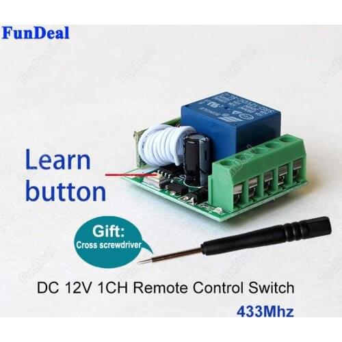 DC12V 10A 1CH Relay 433 Mhz Receiver Wireless RF Remote Control Switch DIY Module For Transmitter Remote DIY Integrated Circuits