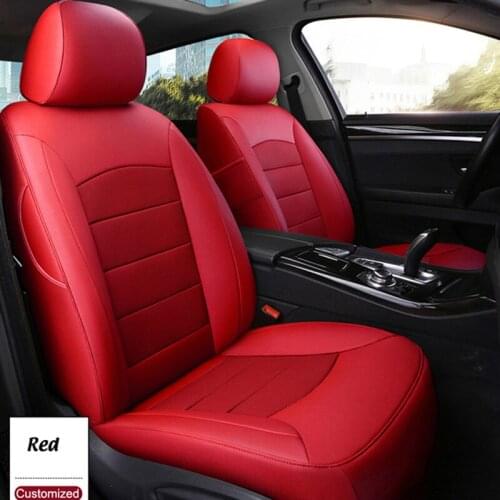 AUSFTORER Custom Cowhide Cover Seat for Toyota PRADO Automobiles Seat Covers Leather Car Cushion 5 & 7 Seats Support Accessories