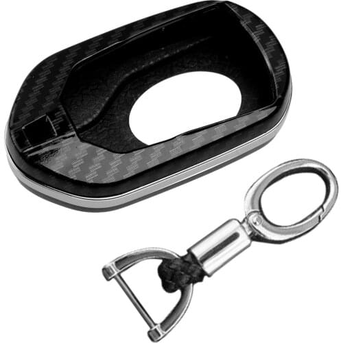 Car Carbon Fiber Style Key Fob Cover Case Shell With Keychain Fit for Maserati Ghibli Levante Quattroporte 2017 2018 2019 2020