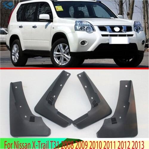 Set Molded Car Mud Flaps For Nissan X-Trail T31 2008 2009 2010 2011 2012 2013 Xtrail Splash Guards Mud Flap Mudguards Fender