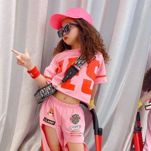 Girls Ripped Pants Clothes Set 2021 New Baby Fashion Hiphop Dance Suits 5 6 8 10 years old