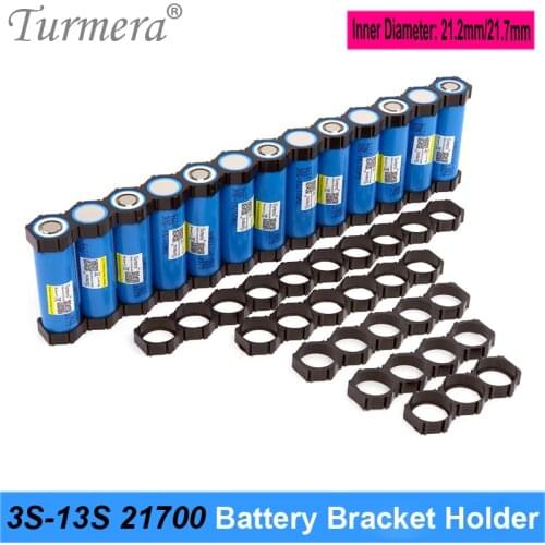 Turmera 10Pieces 3S to 13S 21700 Holder Bracket ABS Splicable Inner Hole Diameter 21.2mm 21.7mm for 36V 48V E-Bike Battery Use