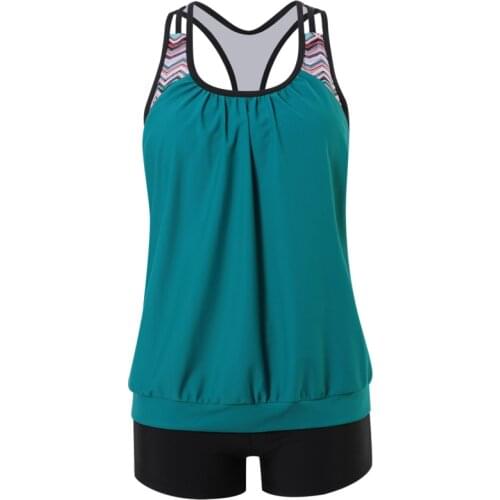 Summer Large Swimsuits Plus Size Tankini Sets Female Swimwear Sports Pool Beach Wear Two-Piece Bathing Suit Women Swimming Suits