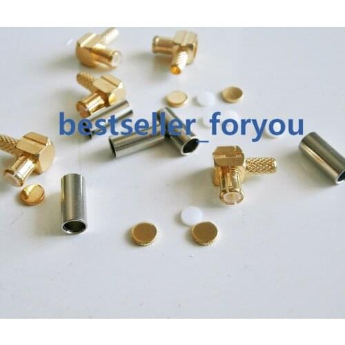 MCX Crimp Male Right Angle RA RF Connector For LMR100 RG316 RG174 CABLE