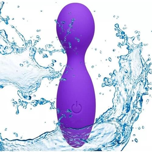 Mini Wand Massager Rechargeable Waterproof 10 Frequency G Spot Vibrator Sex Toy