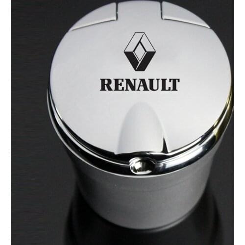 For Renault TALISMAN CAPTUR Espace Clio Megane Koleos Car Ashtray With Led Lights With Logo Creative Personality Car Supplies