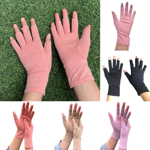 Magnetic Therapy Fingerless Gloves Compression Cotton Elastic Anti Arthritis Pain Relief Lightweight Durable Half Finger Gloves