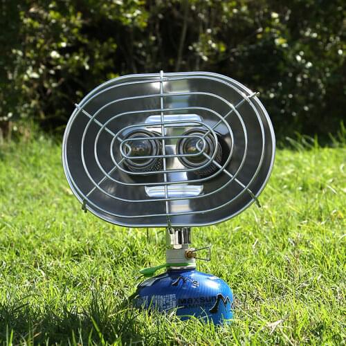 BRS Double Head Outdoor Heater Gas Stove Portable Infrared Ray Warmer Heating Equipment