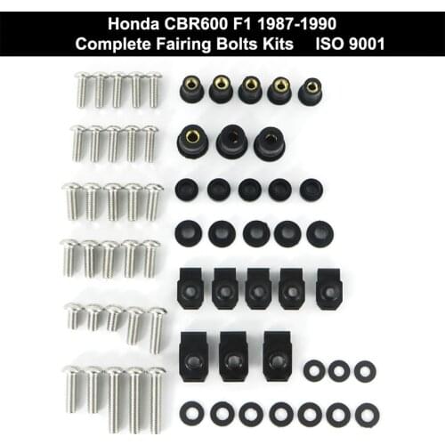 Fit For Honda CBR600 F1 1987 1988 1989 1990 Motorcycle Complete Full Fairing Bolts Kit Stainless Steel Fairing Clips Nuts