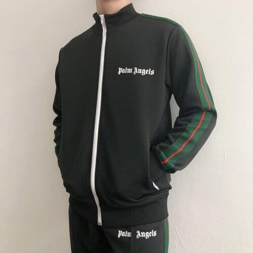 Palm Angels striped zipper sports retro casual all-match suit for men and women couples 7123486