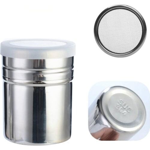 Powder Sugar Shaker with Lid Stainless Steel Fine Mesh Shaker Chocolate Coffee Sifter Sprinkler Dredgers for Coffee,Cinnamon