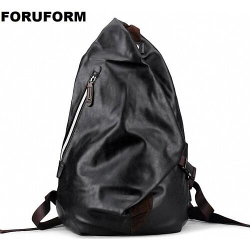 Leisure Women Men Backpacks Mens PU Leather Backpacks Female school Shoulder bags for teenage boys Travel Back pack LI-2411