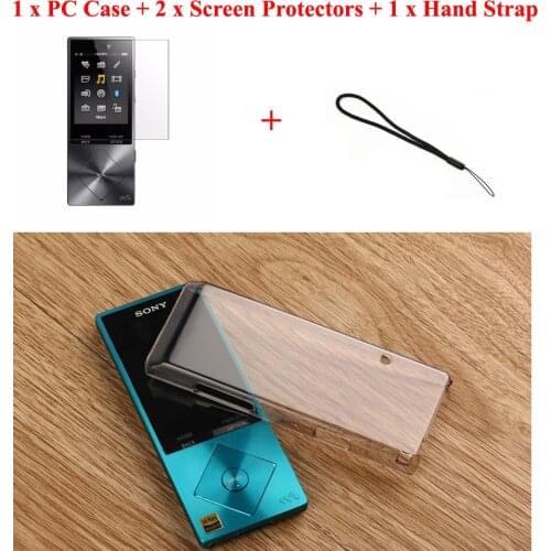 Clear Crystal Hard Case Cover for Sony Walkman NWZ-A15 A17 with Screen Protector Film and Hand Strap