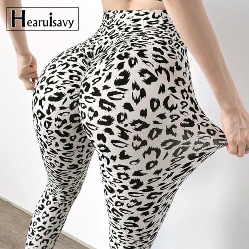 Sexy Scrunch Butt Fitness Leggings For Women Gym Squat Training Quick Dry Running Leopard Sport Tights High Waist Yoga Pants