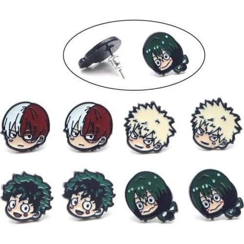 My Hero Academia Izuku Midoriya Earring Cosplay Prop Stud Metal Earrings Accessories Ear Stud Shoto Todoroki Jewelry Gifts