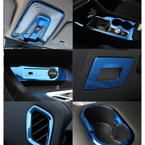 Blue items for changan CS75 PLUS 2020 Interior Gear panel Window control panel Stainless steel Decorative frame