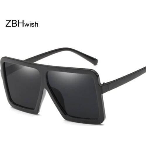 Vintage Sunglasses Women Brand Designer Oversized Sun Glasses Shades Large Black Lens Glasses UV400 Fashion Eyewear