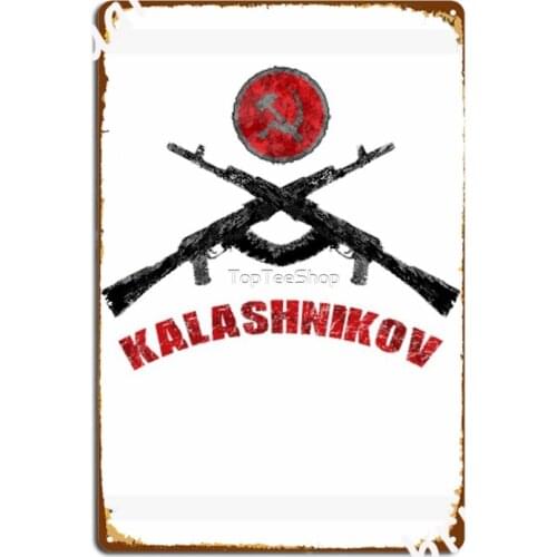 Soviet Kalashnikov Ak-47 Hammer Ussr Soviet Communism Retro Cccp Metal Signs Living Room Custom Wall Decor Tin sign Posters