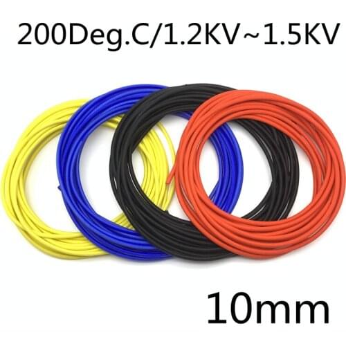 ID 10mm 200 Deg.C Fiberglass Tube Silicone Resin Braided Wire Sleeve Flame Resistant Fiber Glass Insulate Cable Pipe Protect